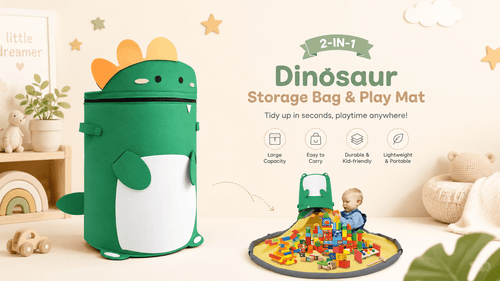 2-in-1 Animal Toy Storage Basket & Play Mat – Quick Clean-Up Organizer