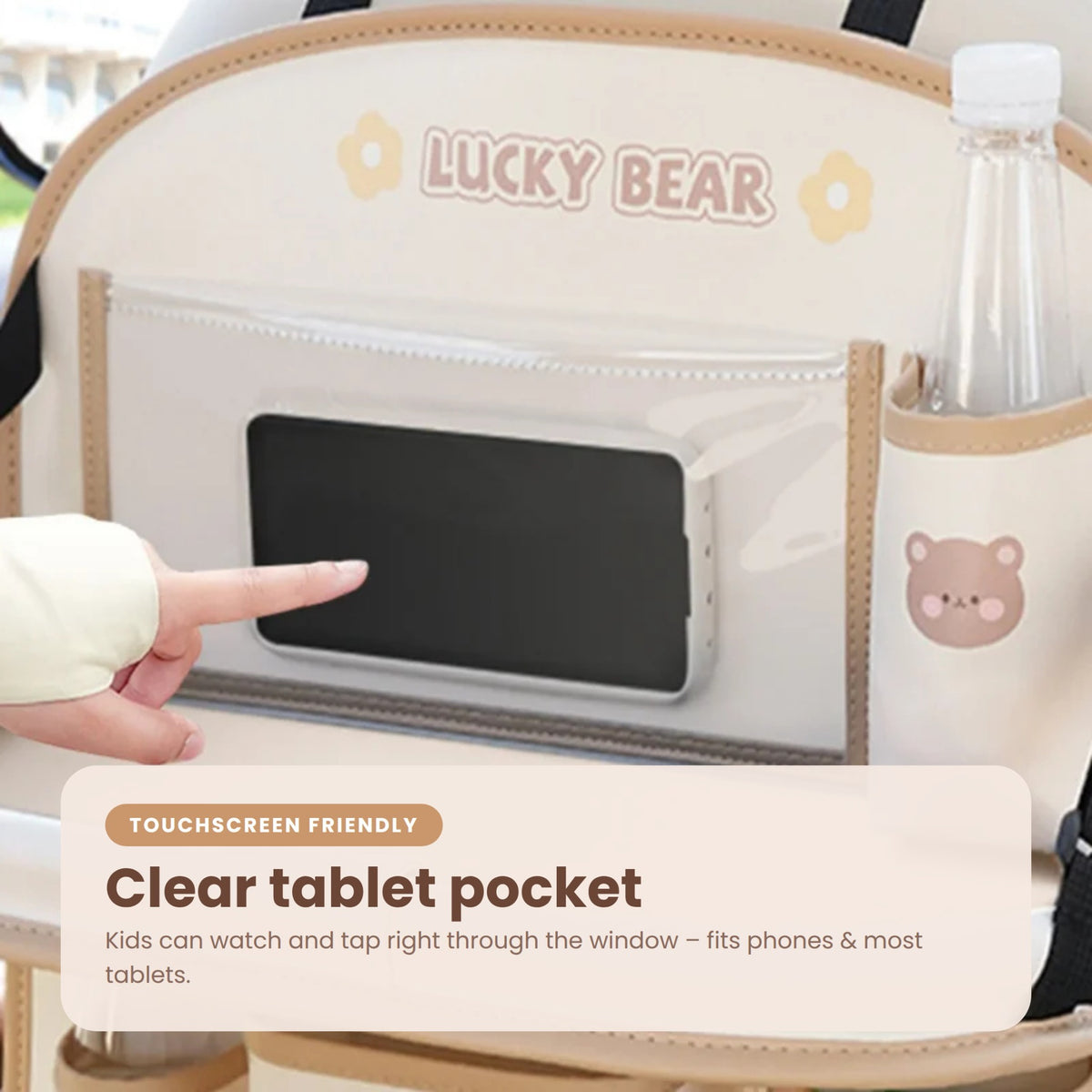 Clear touchscreen-friendly tablet pocket