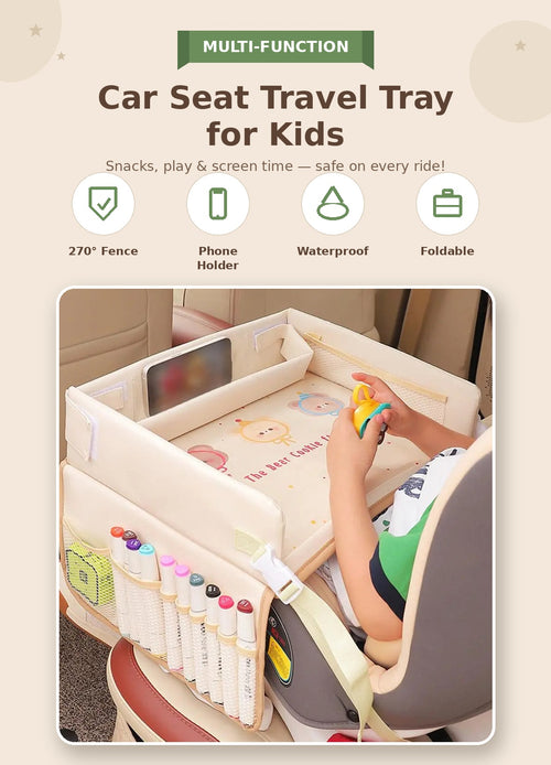 Multifunctional Car Seat Travel Tray for Kids