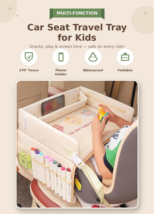 Multifunctional Car Seat Travel Tray for Kids